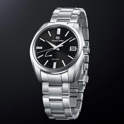 Pre-owned Grand Seiko Collection Sbga467 Black Silver Spring Drive Unisex Watch In Box