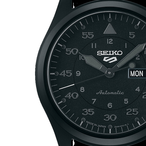 Pre-owned Seiko 5 Sports Stealth Black Sbsa167 Men's Watch Mechanical Nylon 2022 Day Date