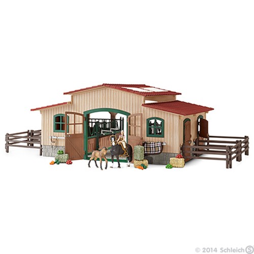 NEW SCHLEICH 42103 Horse Stable with Accessories Play Set Playset