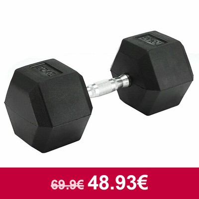 Hexagonal Pesas Goma Revestido ergo Pesos Juegos Hexagonal Pesa Gimnasio 20KG SP