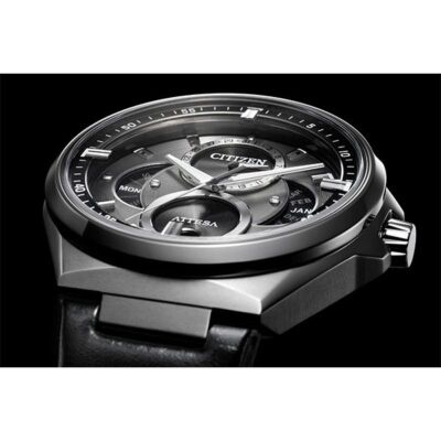 Pre-owned Citizen Attesa Eco-drive Bu0060-09h Silver Black Solar Men's Watch In Box