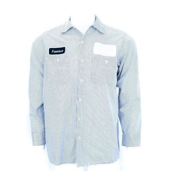 Used Work Shirts Cintas, Redkap, Unifirst, G&K White/Gray Stripe