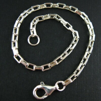 Solid Sterling Silver Heavy Box Necklace Chain (7''-36'') Made In Italy