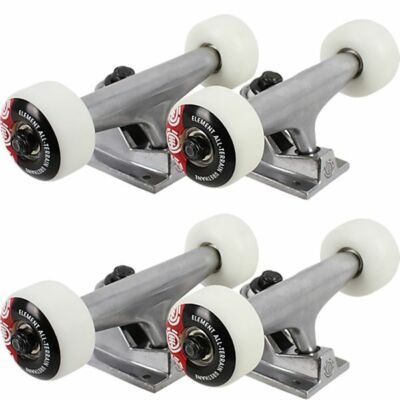 Polished Trucks With 52mm White Wheels And Element Bearings