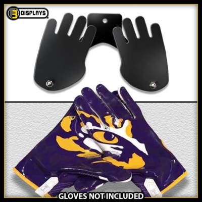 Wall Mount Display Hanger for LSU Tigers Football Gloves Adjustable SEC