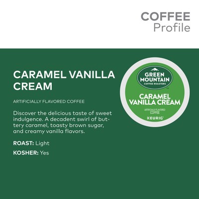 Green Mountain Coffee Caramel Vanilla Cream, Keurig K-Cup Pod, Light Roast, 48ct