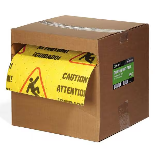 SpillTech Sorbent Roll Universal 15x100ft Yellow Polypropylene 18 Gal