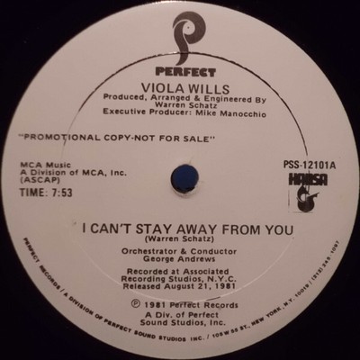 Viola Wills - I Can't Stay Away From You / If You Leave Me Now (12'', Promo) NM o