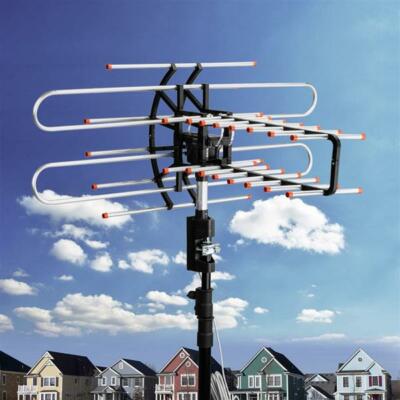 150 Miles HDTV Outdoor 1080P Amplified Digital TV Antenna HD TV 22-38dB UHF/VHF
