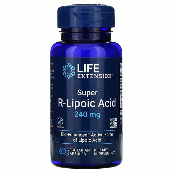 Супер R-липоевая кислота 240 мг R-ALA Bio-Enhanced Lipoic Acid 60Caps Life Extension