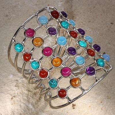 New Tara Mesa 6.72ctw Multi-Stone Matrix Cuff Bracelet