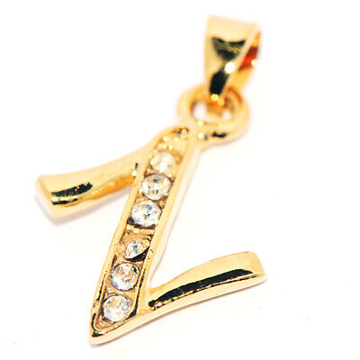 Letter "Z" Gold Plated Crystal Jewelry Pendant Charm for Womens Chain Necklace