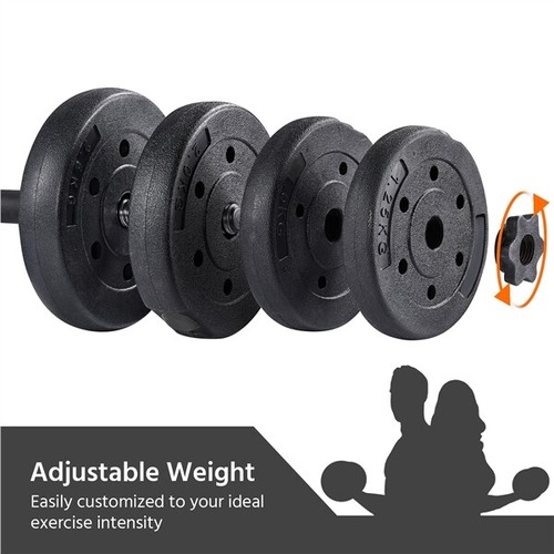 Dumbbell Weight Set 66 LB Adjustable Cap Gym Home Barbell Plates Body Workout