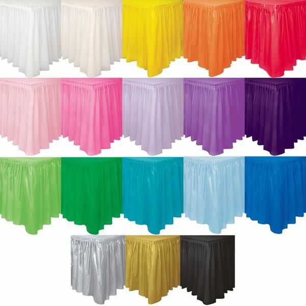 Skirting Tischverkleidung Tisch Hussen Tischrock Party Tischdecke bunt einfarbig