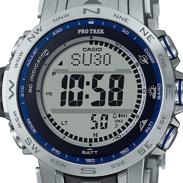 Pre-owned Casio Pro Trek Prw-31yt-7jf Solar Atomic Radio Titanium Band Digital Watch Men