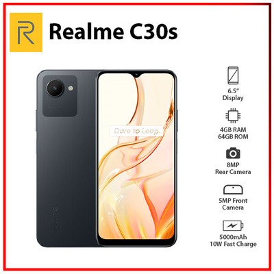 (Unlocked) Realme C30s 4GB+64GB BLACK Global Ver. Dual SIM Android Cell Phone