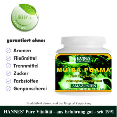Muira Puama 120 Vegi-Kaps - Alles muss raus bei HANNES' 70% - reg. Preis 32,95 €