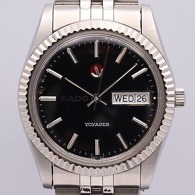 信頼も高い Dial Black AT Voyager 636.3582.4 Rado Day Analog Men's Date 時計