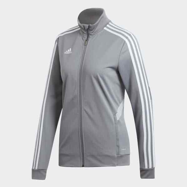 Adidas Women Tiro 19 Training Jacket Size X-Small Gray/White DW4785