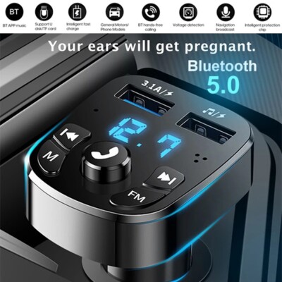 Car Hands-free Bluetooth FM Transmitter Car Kit MP3 Modulator Player Wireless