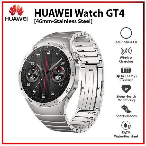 HUAWEI WATCH GT 4 シルバーケース ブラウンバンド HUAWEI WATCH GT 4 シルバーケース ブラウンバンド