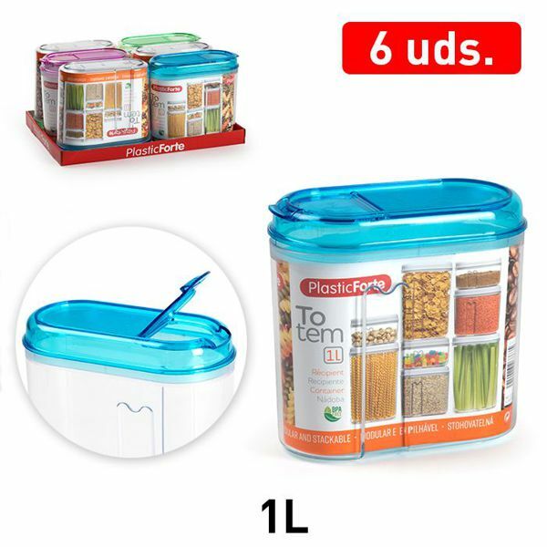 Set 6 Pezzi Contenitori Salva Freschezza Biscotti Cereali Pasta 1 Litro dfh