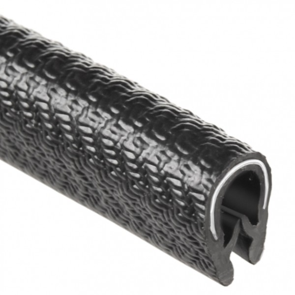PVC-Kantenschutzprofil Klemmbereich 1,0-4,0mm schwarz Stahlklemmband Dichtprofil