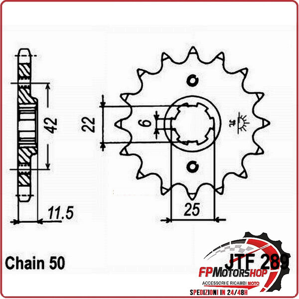 PIGNONE TRASMISSIONE PER MOTO JT 289 Z15 JTF289.15 15 DENTI ACCIAIO