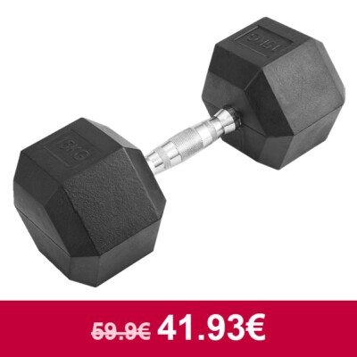 15KG Hexagonal Pesas Goma Revestido ergo Pesos Juegos Hexagonal Pesa Gimnasio ES