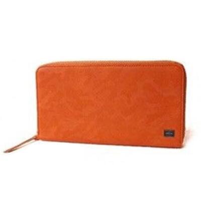 Pre-owned Porter Yoshida Wonder Cotton 342-03838 Orange Long Wallet Round Fastener From Jp