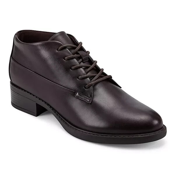Easy Spirit Lidia Leather Oxford Boots Women's Dark Brown Round Toe 7 - Picture 1 of 17