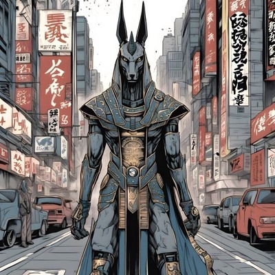 Anubis In Tokyo AI Digital image picture photo wallpaper