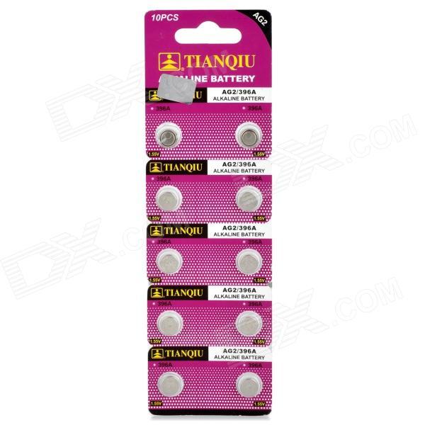 Confezione 10 Batteria Pila AG2 396A Bottone Tonda Alcalina 1.55V hsb