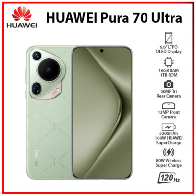 Huawei Pura 70 Ultra GREEN 16GB+1TB Dual SIM Unlocked Android Cell Phone