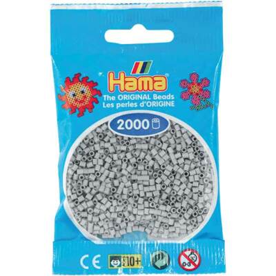2000 Mini Bügelperlen - Hellgrau Hama 501-70 Ø 2,5 mm Perlen Steckperlen Beads