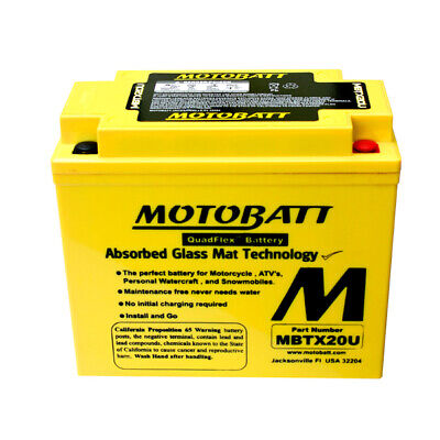 MotoBatt AGM Battery 2003-10 fits Yamaha YFM 450 Wolverine -2012 YFM 550 Grizzly