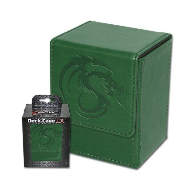 BCW Green Deck Case LX Gaming Card Leatherette Magic the Gathering Storage Box