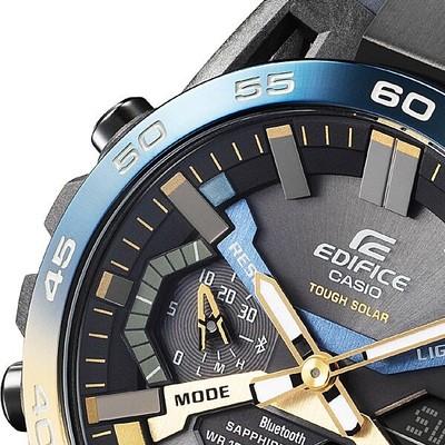 Pre-owned Casio Ecb-2000ynp-1ajf [edifice Nighttime Drive Series] Black Men Watch