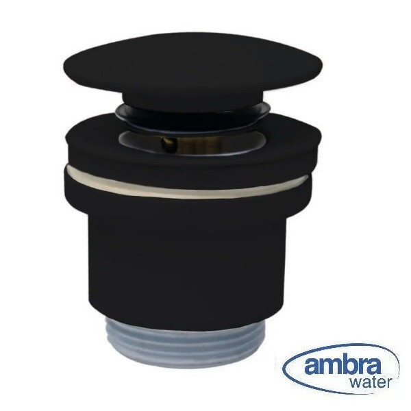 PILETTA CLICK CLACK CON VITE CENTRALE 1 1/4" OTTONE NERO OPACO LAVABO BIDET