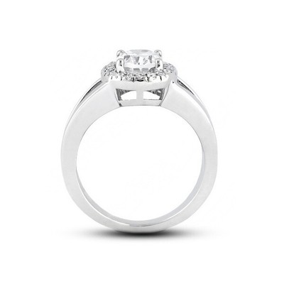 1 1/4ct I VS1 Oval Shape Natural Diamonds 14kw Gold Halo Sidestone Ring