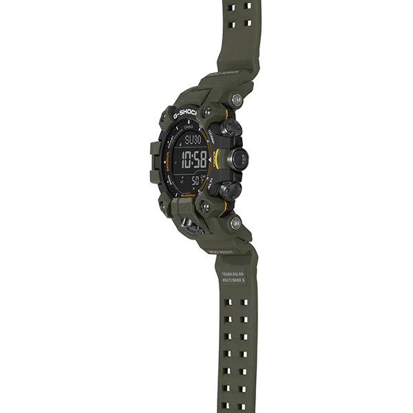 Pre-owned Casio G-shock Gw-9500-3jf Master Of Mudman Triple Sensor Khaki Men's Watch