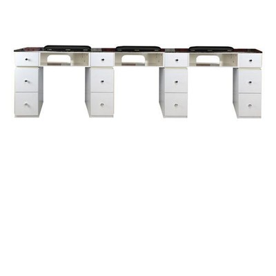 Triple Manicure Nail Table Station for Salons - FREE SHIPPING