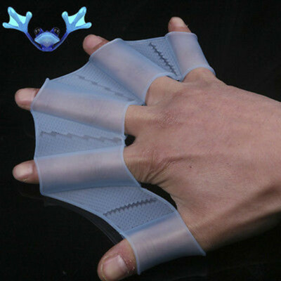 1 Pair Silicone Hand Swimming Gear Flippers Swimming Training Fins Paddle Dive