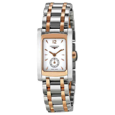 Женские часы Longines Dolce Vita с белым циферблатом из стали и розового золота L51555187