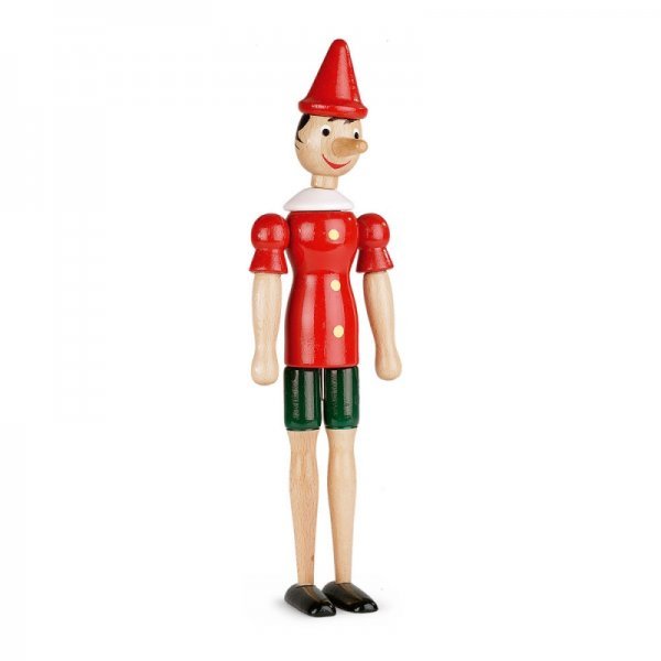 Pinocchio In Legno Snodabile Snodato Statuina Gioco Bambini Souvenir 34cm moc