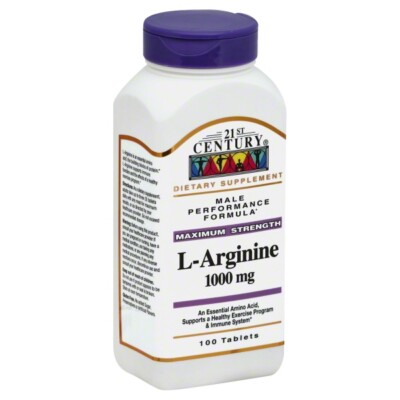21st Century L-Arginine Tablets Supplement with Maximum Strength 1000mg 100 ct