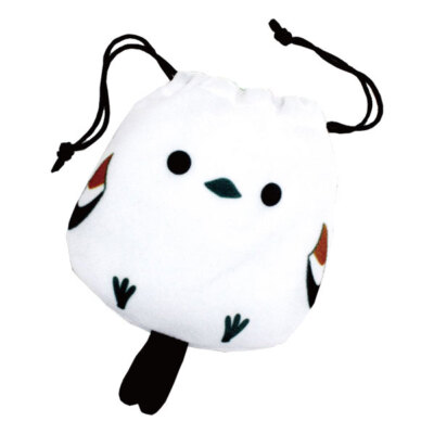 Fluffy Snow Long-Tailed Tit Drawstring Pouch Collection