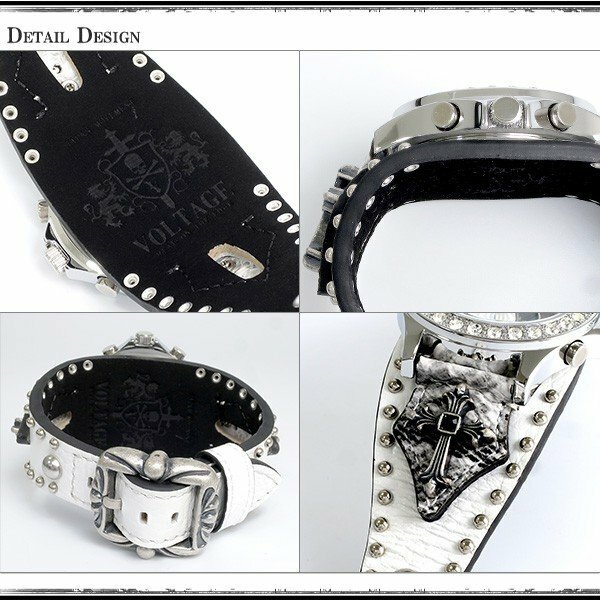 Pre-owned Voltage Watch Skull Brand Sentinel 8 White Cross From Japan
