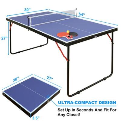 Mini Ping Pong Table with Net Indoor Outdoor Tennis Table Ping Pong Foldable 