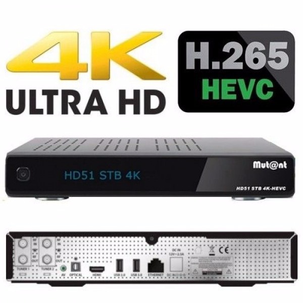 Mutant HD51 4K ultra HD satellite receiver new boxed with Gift in